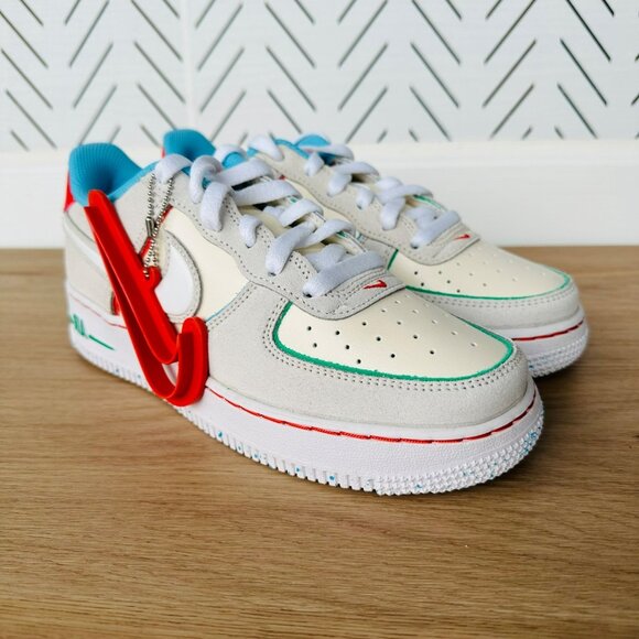 🤩Nike AIR FORCE 1 Sz 4Y Grade School LOW LV8 'HOLIDAY COOKIES GS FQ8350-110 New - Picture 11 of 15